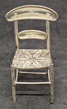 Load image into Gallery viewer, Vintage Filigree Silver Miniature Chair, Daisy Design on Seat
