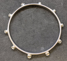 Load image into Gallery viewer, Silver Tone Bezel CZ Design Bangle
