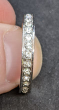 Load image into Gallery viewer, Silver Tone Rhinestone Eternity Ring - Size 7

