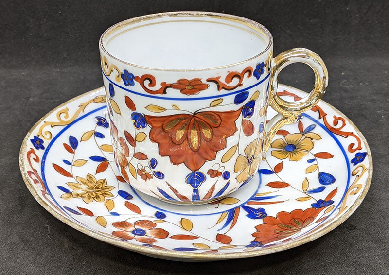 Late 19th Century Vintage Floral Porcelain Cup & Saucer