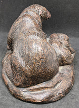 Load image into Gallery viewer, Carved Plaster Mother &amp; Cub Bear Sculpture - Signed MVW
