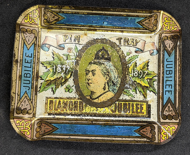 Antique 1897 Queen Victoria Diamond Jubilee Pin Tray