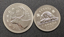 Load image into Gallery viewer, 2007 Canada Specimen 5 &amp; 25 Cent Coins - Mintage of 40,000 Only
