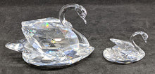 Load image into Gallery viewer, 2 SWAROVSKI Crystal Swan Figurines - As Is - Small Chip On Larger Swan
