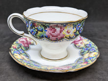 Load image into Gallery viewer, Vintage Double Mark Paragon Fine Bone China Petit Point Demitasse Cup &amp; Saucer
