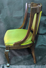 Load image into Gallery viewer, Vintage Empire Chair - Carved Wood - Green Fabric

