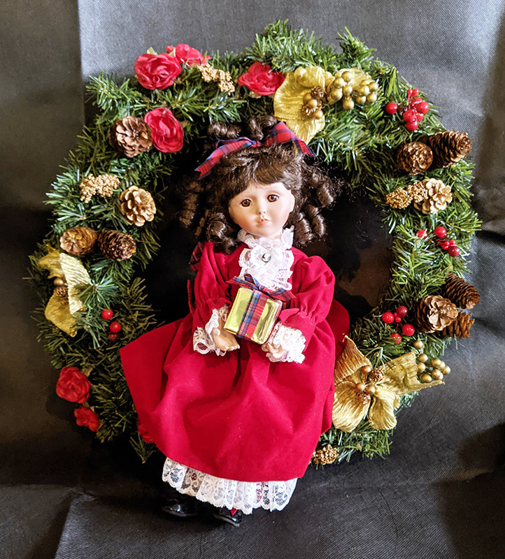 Aston Drake Porcelain Doll With Wreath - Winter Elegance - Original Box