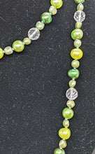 Load image into Gallery viewer, 34&quot; Dyed Green &amp; Clear Bead Strand Necklace
