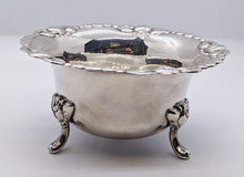 Load image into Gallery viewer, Vintage Danish Silver Tone Footed Bowl- Floral Border Rim
