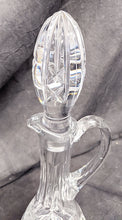Load image into Gallery viewer, Tall Cut Crystal / Glass Handled Wine Decanter With Stopper - Not Signed
