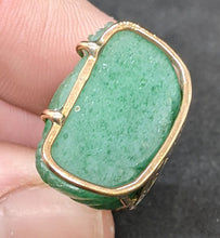Load image into Gallery viewer, Carved Jade &amp; 14 Kt Yellow Gold Buddha Charm / Pendant
