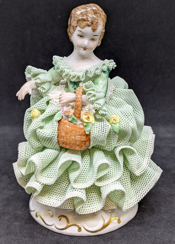 1978 Irish DRESDEN - Emerald Collection - Lace Figurine - Dorothea