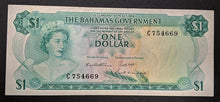 Load image into Gallery viewer, 1965 Bahamas Government $1 Dollar Bank Note - 3 Signature Variation
