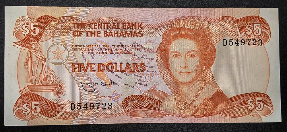 1984 Central Bank of Bahamas $5 Bank Note