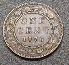Load image into Gallery viewer, 1876 H Canada Large One Cent Coin
