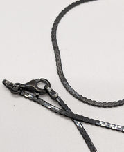 Load image into Gallery viewer, 17&quot; Black Ionized Sterling Silver Flat Herringbone Chain / Necklace
