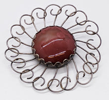 Load image into Gallery viewer, Funky Hand Made Silver Tone &amp; Coral Colour Brooch
