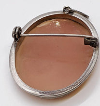 Load image into Gallery viewer, 800 Silver Rimmed Large Cameo Pendant / Brooch
