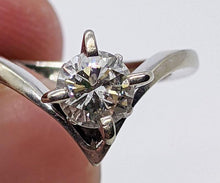 Load image into Gallery viewer, 18 Kt White Gold .50 ct Diamond Solitaire Chevron Ring - Appraised - Size 5.5
