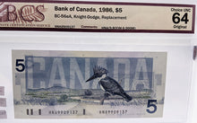 Load image into Gallery viewer, 3 Consec., BCS Graded Bank of Canada $5 Replacement Bank Notes - Choice UNC 64
