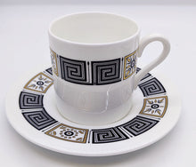 Load image into Gallery viewer, Pair of Wedgwood Asia Black Pattern Demitasse Cup &amp; Saucers

