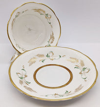 Load image into Gallery viewer, Vintage Coalport Bone China Cup &amp; Saucer - Gold Rim, Light Green Detail
