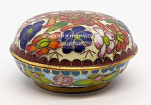 Load image into Gallery viewer, Vintage Cloisonné Lidded Trinket / Pill Dish - 2&quot; Diameter

