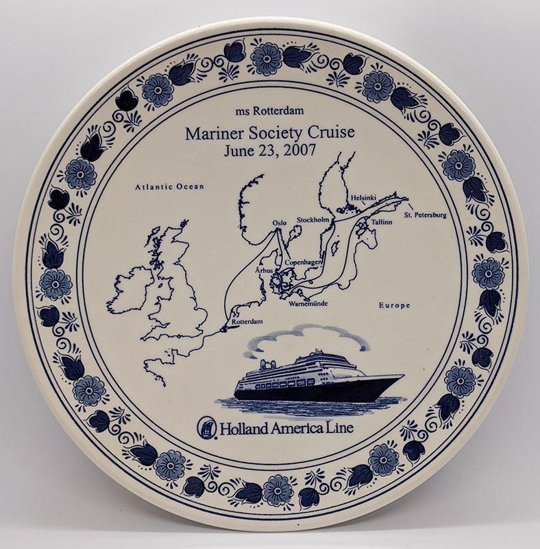 Vintage Delft Holland Mariner Society Cruise (6/23/2007) Souvenir Plate - 9 1/2
