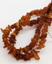 Load image into Gallery viewer, Authentic 54&quot; Amber Stand Necklace - Rough Pieces - Cognac Colour
