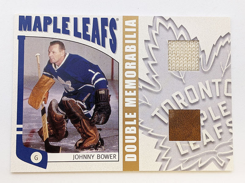 2004-05 ITG Johnny Bower - Toronto Maple Leafs - Double Memorabilia Hockey Card