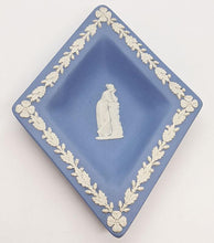 Load image into Gallery viewer, Vintage Wedgwood Blue Jasperware Diamond Shaped Mint Bowl
