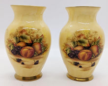 Load image into Gallery viewer, Pair of Aynsley Fine Bone China Orchard Gold 3&quot; Bouquet Vases
