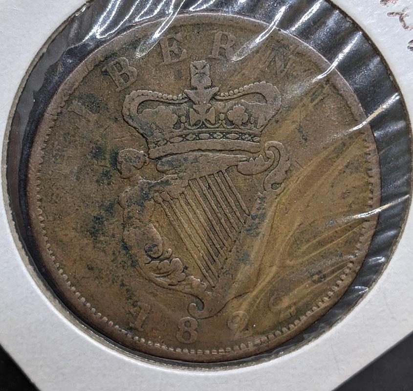 1822 Ireland One Penny Coin