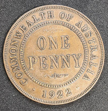 Load image into Gallery viewer, 1922 Australia One Penny Coin
