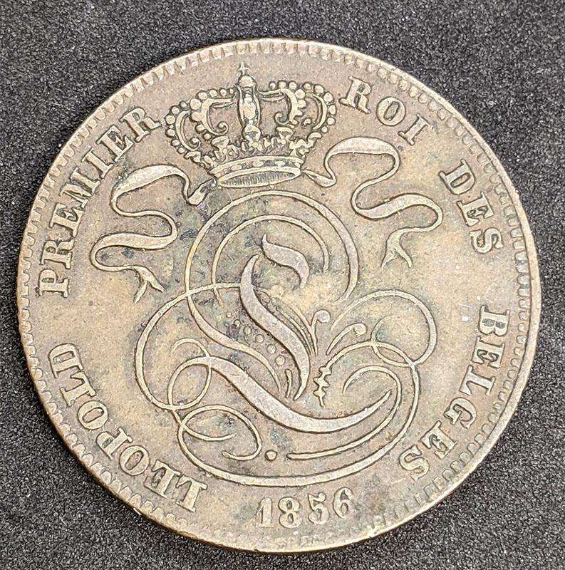 1856 Belgium 5 Centimes Coin – X F