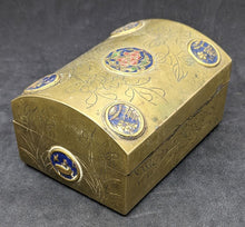 Load image into Gallery viewer, Vintage Chinese Wood Lined Brass Trinket Box
