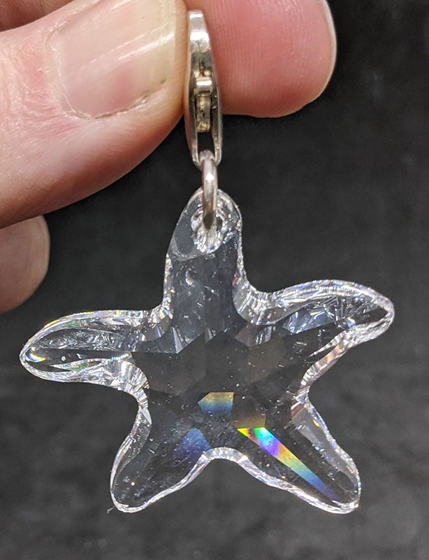 Starfish Crystal With Sterling Silver Lobster Clasp