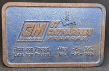Load image into Gallery viewer, General Motors (GM Canada) St. Catharines Foundry Commemorative Metal Plaque
