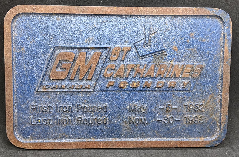General Motors (GM Canada) St. Catharines Foundry Commemorative Metal Plaque