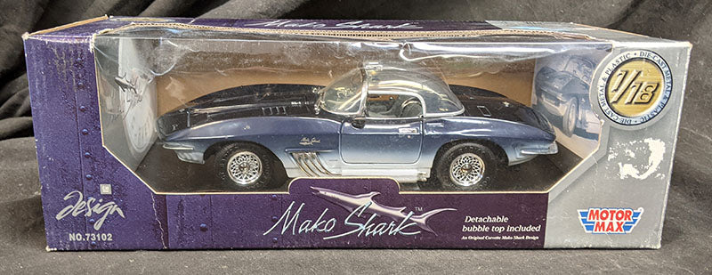 1961 Mako Shark Die Cast Car by Motormax - Original Box - Detachable Top