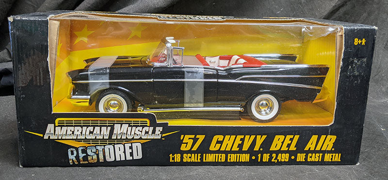 1957 Chevy Bel Air 1 of 2499 Black 1:18 Diecast American Muscle Restored