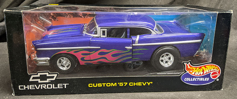 1:18 Scale by Hot Wheels - Custom '57 Chevy - Purple With Flames