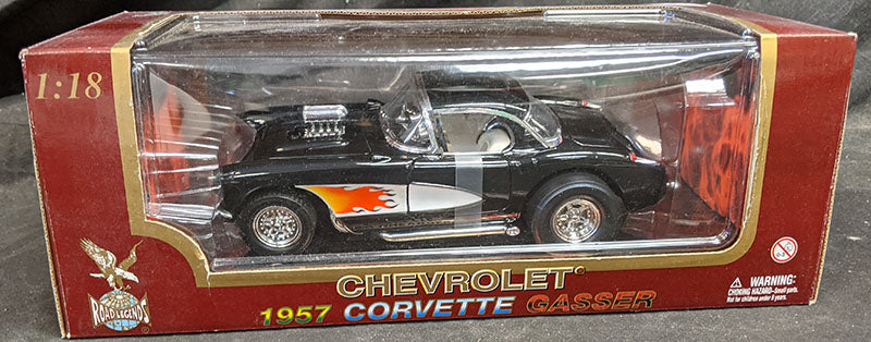 1957 Chevrolet Corvette Gasser 1:18 Diecast by Road Legends in Box - Black