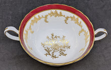 Load image into Gallery viewer, Aynsley Fine Bone China Red &amp; Gold Cream Soup Bowl- # 8155
