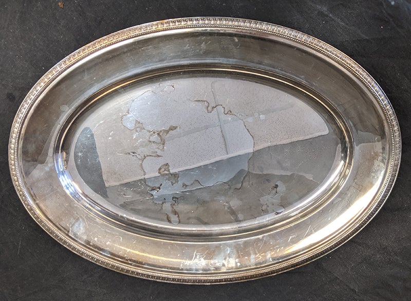 Large Oval CHRISTOFLE - Malmaison -Silver Plated Serving Tray - 19.5