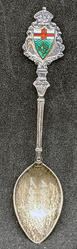 Vintage Sterling Silver Fort William Souvenir Spoon - Enameled Top