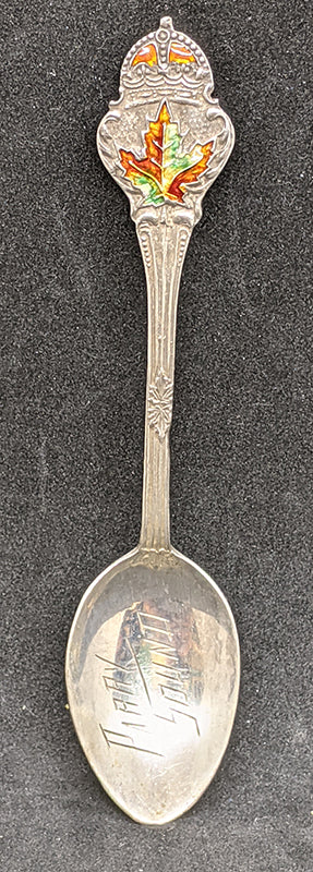 Vintage Sterling Silver Parry Sound Souvenir Spoon - Enamel Handle