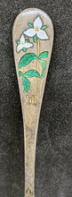 Load image into Gallery viewer, Vintage Sterling Silver Ontario Souvenir Spoon - Enamelled Trilliums
