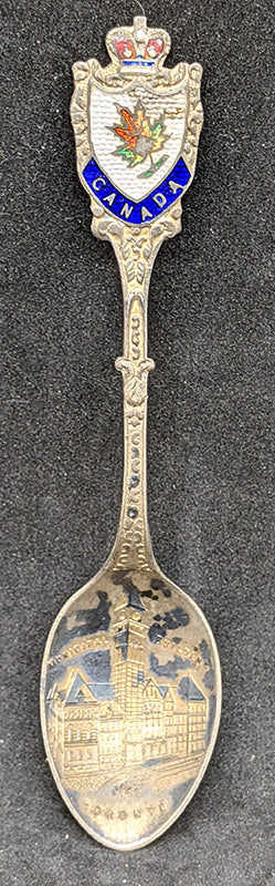Vintage Sterling Silver Toronto Souvenir Spoon - Enamel Top