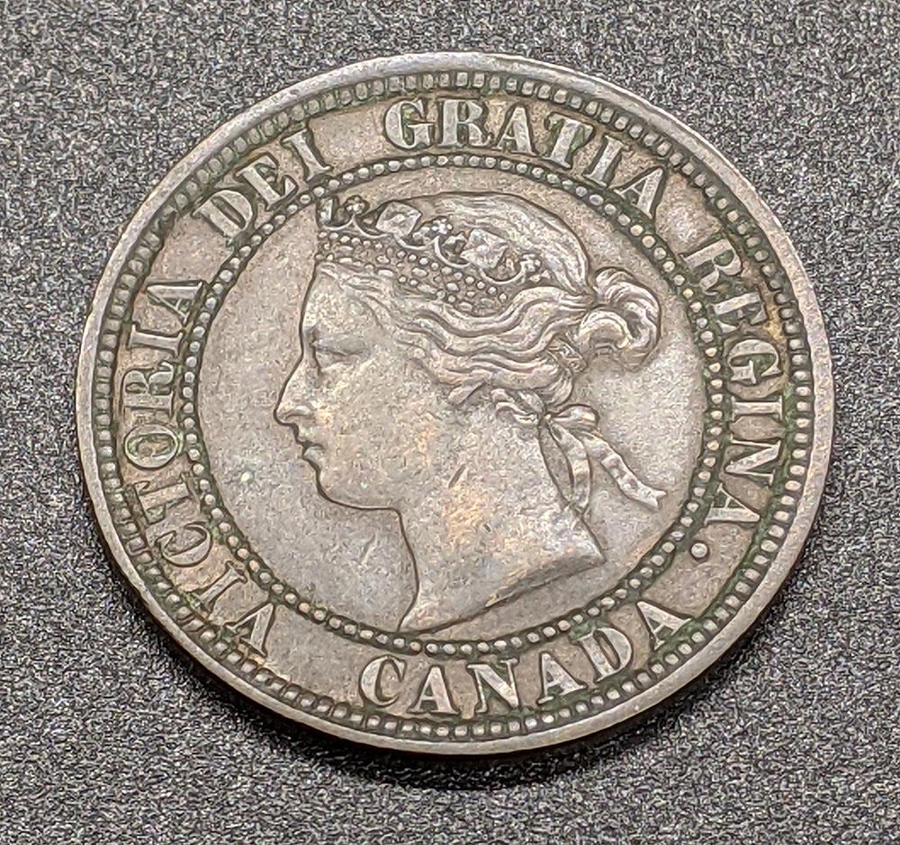 1876 H Canada Large One Cent Coin
